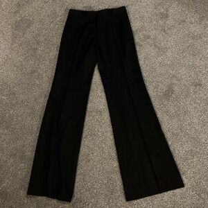Intermix Italy Sz 4 40 Wide‎ Leg Wool Women's Pants Black Lagenlook